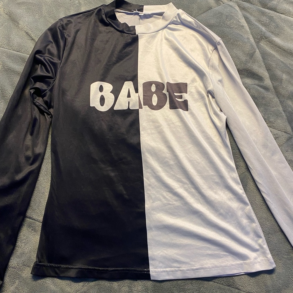 Black and White Contrast Babe Shirt